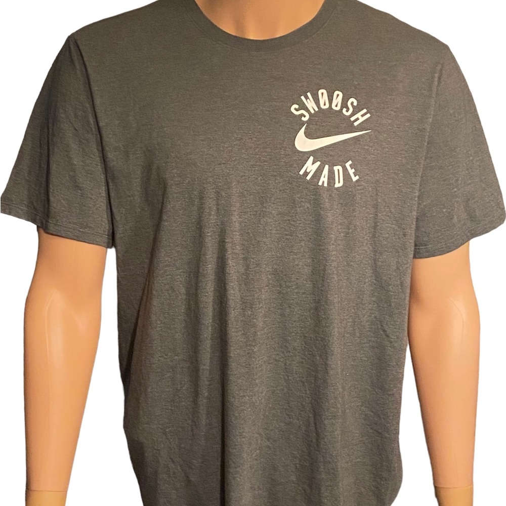 THE NIKE TEE SIZE XL SWOOSH MADE GRAY SHORT SLEEVE PULLOVER MEN’s Casual